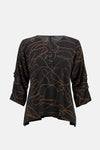 Joseph Ribkoff Casual V-neck Abstract Top Style 233255