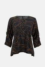 Joseph Ribkoff Casual V-neck Abstract Top Style 233255
