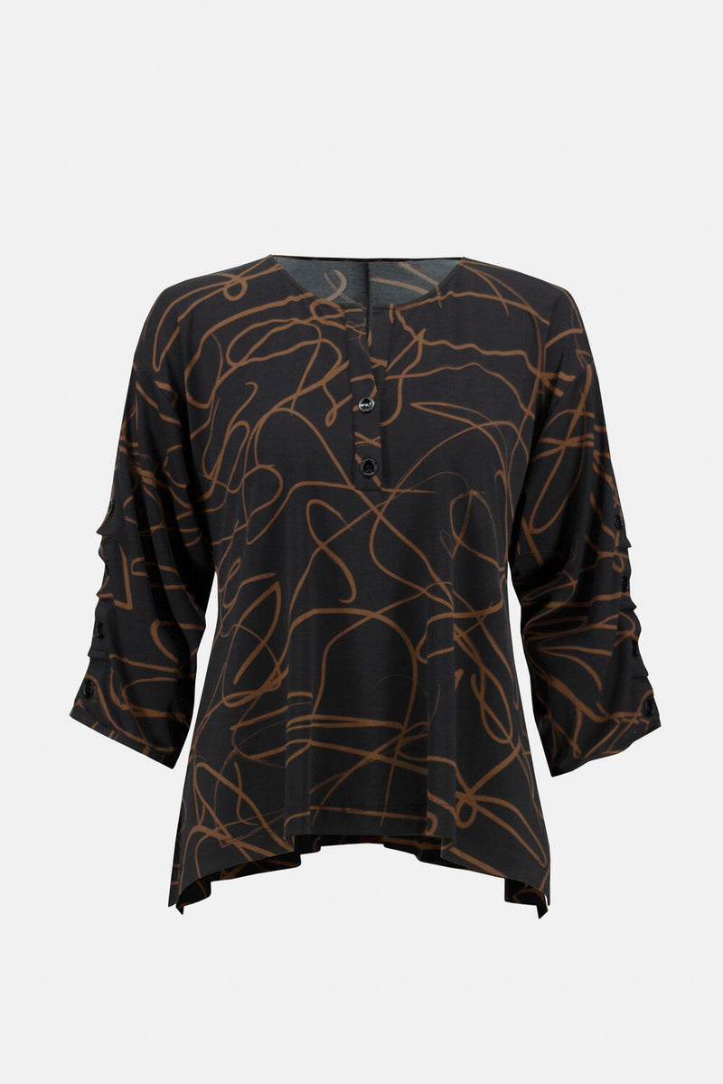 Joseph Ribkoff Casual V-neck Abstract Top Style 233255