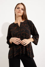 Joseph Ribkoff Casual V-neck Abstract Top Style 233255