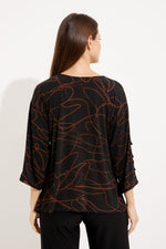 Joseph Ribkoff Casual V-neck Abstract Top Style 233255