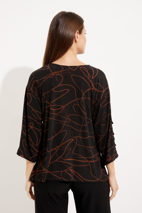 Joseph Ribkoff Casual V-neck Abstract Top Style 233255