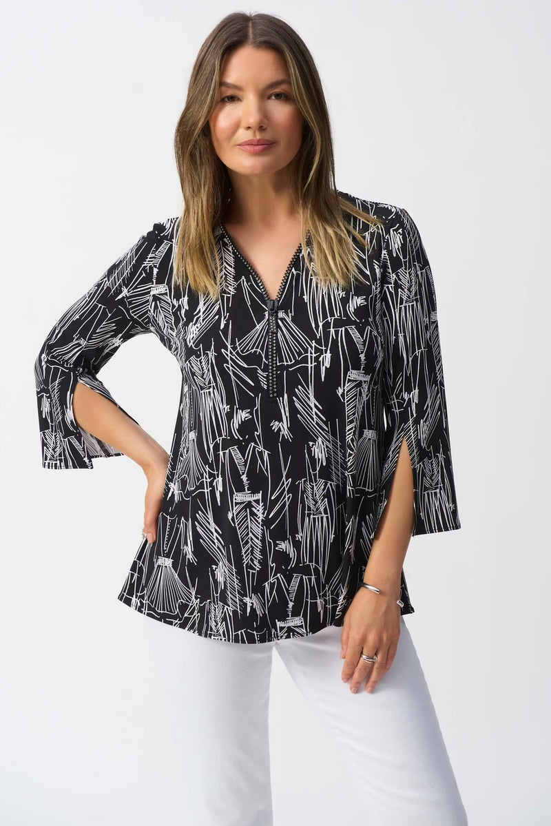 Joseph Ribkoff Embellished V-neck Pullover Style 251181