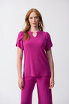 Joseph Ribkoff V-neck Puff-sleeve Pullover Style 251121