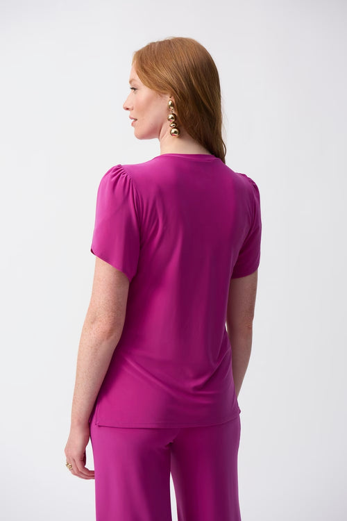 Joseph Ribkoff V-neck Puff-sleeve Pullover Style 251121
