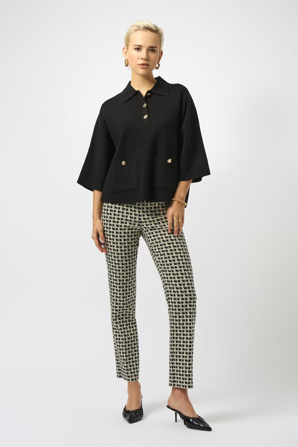 Joseph Ribkoff  Button Closure Relaxed Fit Top Style 253962