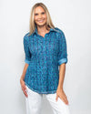 Snoskins Printed Crinkle Mesh Button Shirt 89517-26