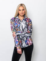 Snoskins Microfiber Prints Zip Neck top 30738-F25