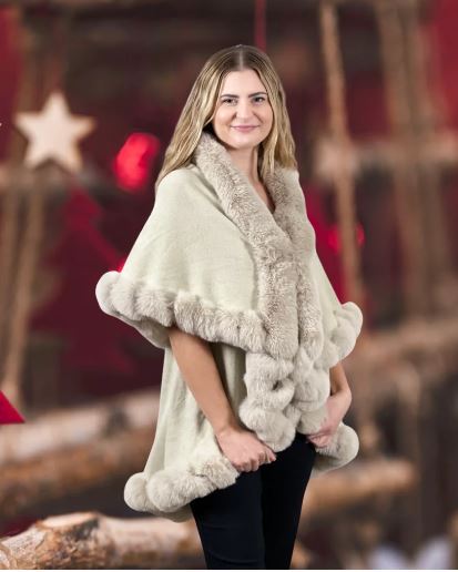 Ellyndale EP 220302 Cloak Boho Style Fur Collar Shawl Warm Cardigan