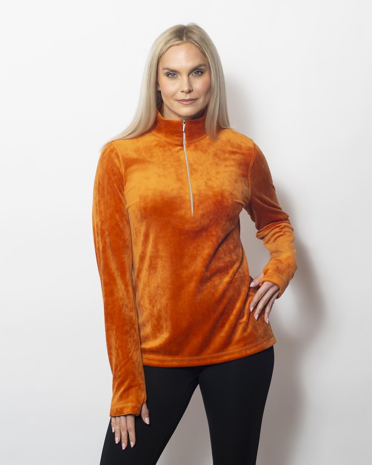 Snoskins Plush Microfleece V-Neck Pullover oversized fit, high low shaped hem Contrast Trim 82619-24F (Copy)