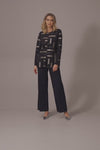 Joseph Ribkoff Scuba & Leatherette Collarless Jacket 253929