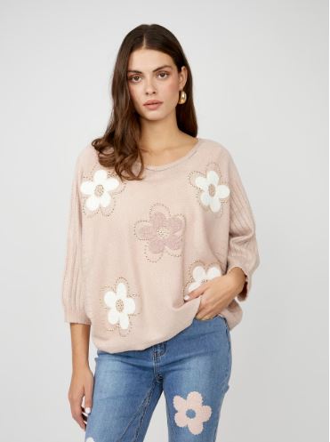 Frank Lyman Floral Crew Neck Pullover Style 256767u