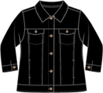 Habitat Stonewash Knit Jean Jacket 31520 F25 Dark Denim, Black