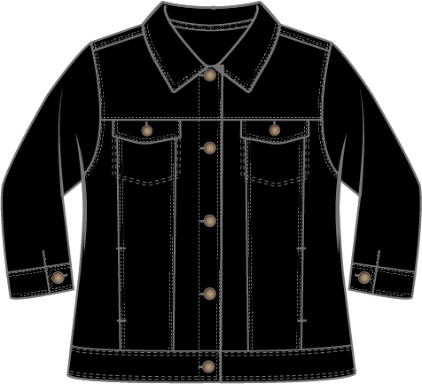 Habitat Stonewash Knit Jean Jacket 31520 F25 Dark Denim, Black