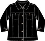 Habitat Stonewash Knit Jean Jacket 31520 F25 Dark Denim, Black