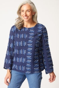 HABITAT EMBROIDERED COTTON BUTTON BACK PULLOVER F25H 49232