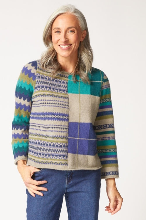 HABITAT WINTER WHIMSY MIXED PATTERN PULLOVER F25H 81009