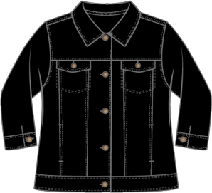 Habitat Stonewash Knit Jean Jacket 31520 F25 Dark Denim, Black