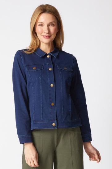 Habitat Stonewash Knit Jean Jacket 31520 F25 Dark Denim, Black