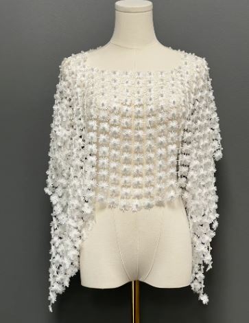 Ellyndale Lace Poncho with all over Pearls attached