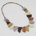 Sylca Dulcie Geometric Wood Necklace BP23N16 NATURAL