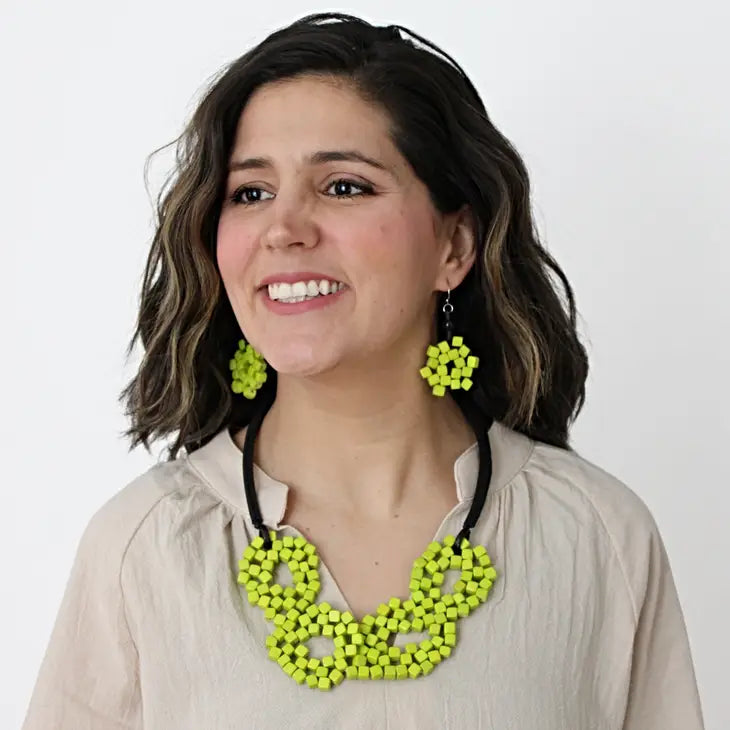 Sylca Lime Elyse Beaded Earrings LS23E04 LIME