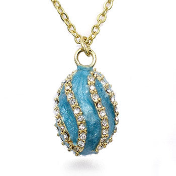 Museum Collection: Teal Spiral Egg Pendant 1013P