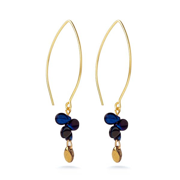 Museum Collection: Blue and Gold Glass Mermaid Scale Earring