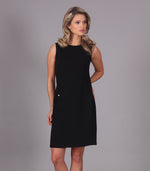 Sleeveless dress with faux pocket 1043