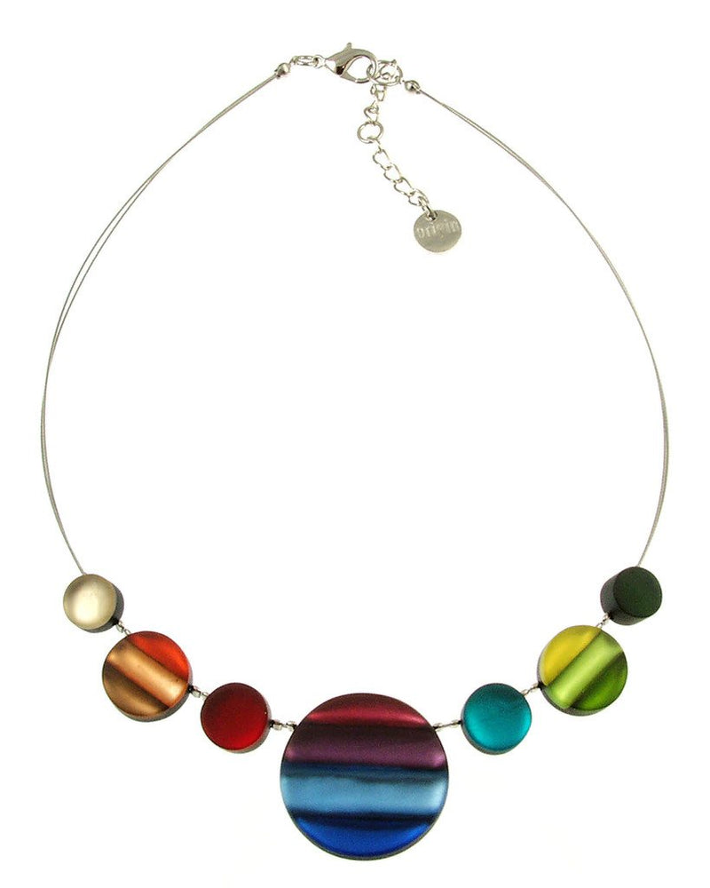 Resin & Shell Silver Jewelry Necklace 212-4