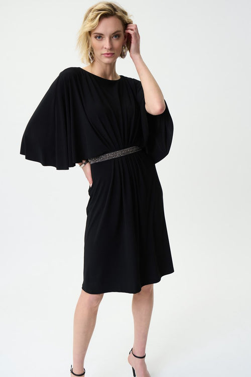 Joseph Ribkoff Rhinestone Belt Fit And Flare Dress Style 224857