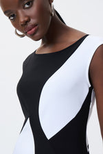 Joseph Ribkoff Solid Fused Colour-Block Sheath Dress Style 231111