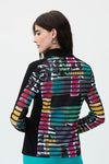 Joseph Ribkoff Shadow Stripe Printed Knit Jacket Style 231180