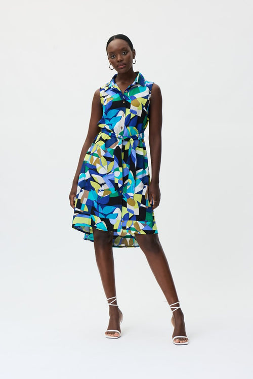 Joseph Ribkoff Tropical Print Sleeveless Dress Style 232090