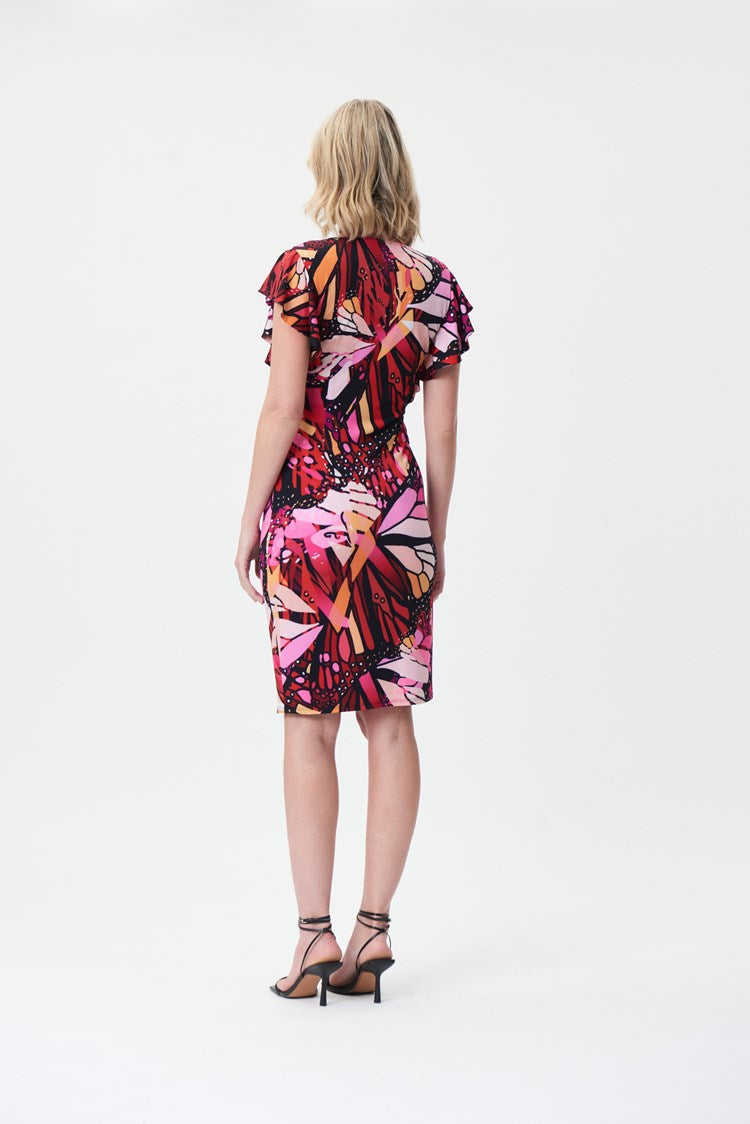 Joseph Ribkoff Printed Butterfly Sleeve Dress Style 232108
