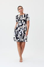 Joseph Ribkoff Short-Sleeve A-Line Dress Style 232270