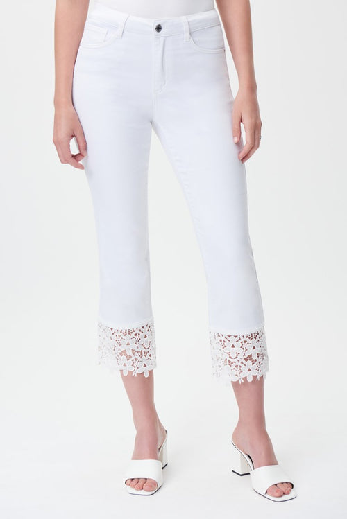 Joseph Ribkoff Straight Cropped Jeans with Lace 232909