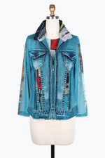 Damee Jacket ABSTRACT PAINTING DENIM MESH TWIN SET 31407-DNM