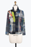 Damee twin set jacket collarge art denim mesh style 31416-GRY
