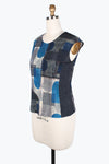 Damee twin set jacket collarge art denim mesh style 31416-GRY