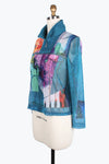 Damee twin set jacket collage art denim mesh style 31417-DNM