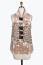 Damee Abstract pattern button patch vest 3188-Tpe