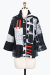 Damee Abstract Collage Ribbed Jacket 4772-BLK