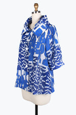 Damee Abstract pattern mid-swing jacket 4808-Blu