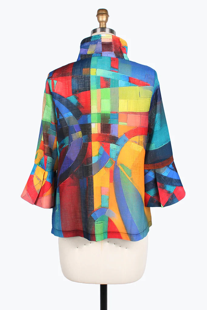 Damee abstract painting short jacket 4813-Mlt