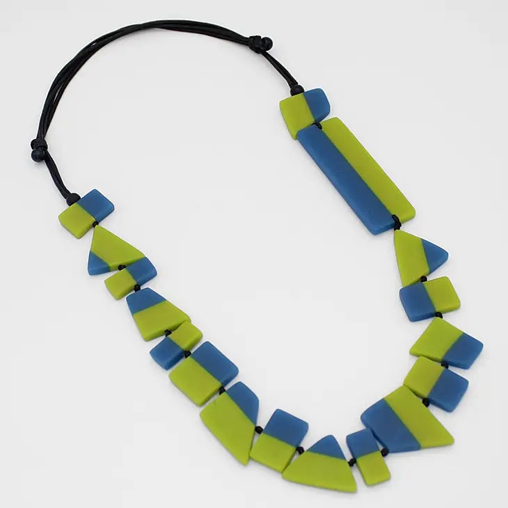 Sylca Bria Artistic Lime Blue Necklace LS23N08 LIME