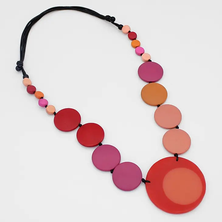 Sylca Vibrant Pink Hana Necklace LS23N04 RED