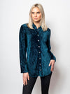 SnoSkins Ribbed Crushed Velvet Button Shirt with Metal buttons Style 56379-23F