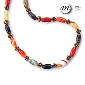 Museum Collection: Banded Agate Ear Rings 617E