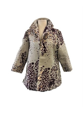Grace Chuang Jacket JA 2596 Swing burgundy leopard print